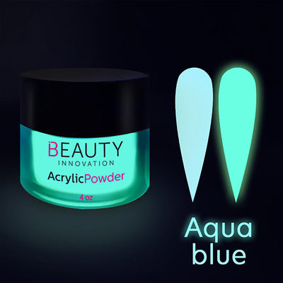 ACRYLIC POWDER - GLOW IN THE AQUA BLUE