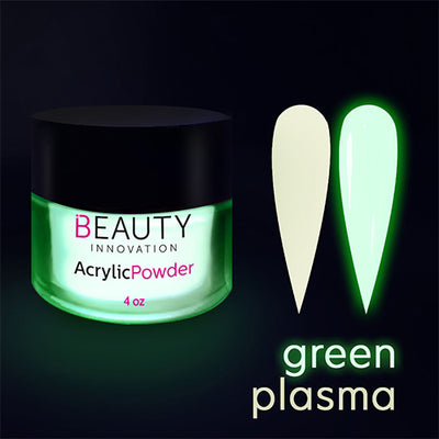 ACRYLIC POWDER - GLOW IN THE DARK GREEN PLASMA